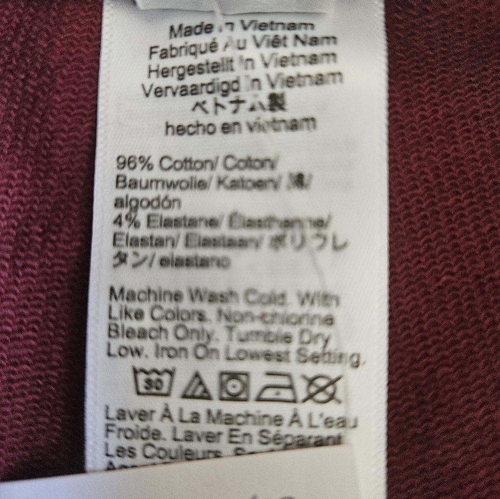 Crewcuts Girls Cozy French Terry Leggings, 8, Burgundy - Picture 5 of 5